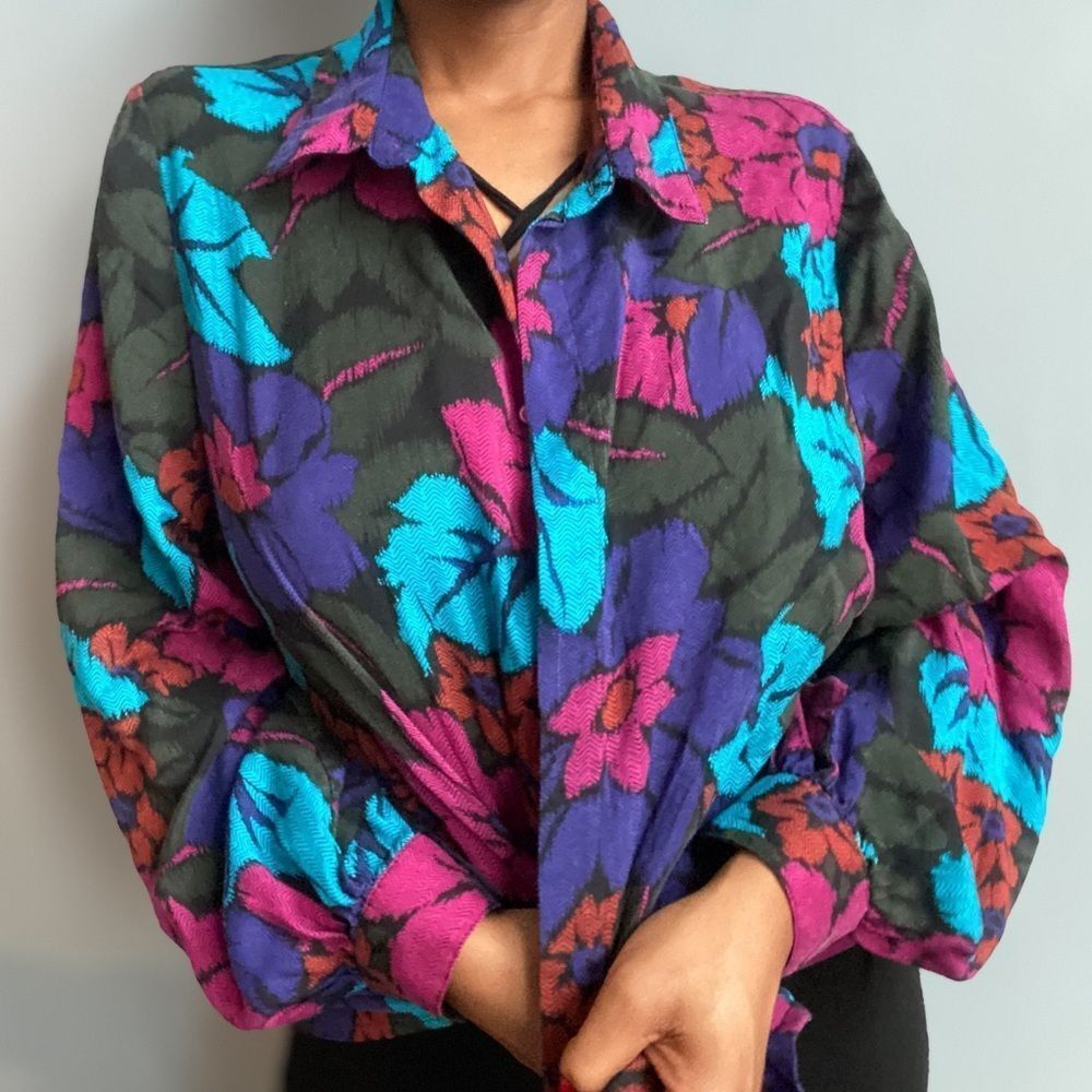 🌸Vintage 80s Multi  Colour Long Sleeve Top🌸